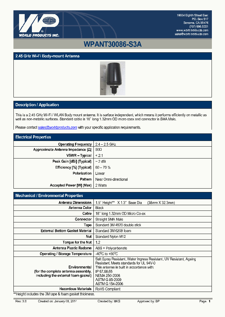 WPANT30086-S3A_8531833.PDF Datasheet