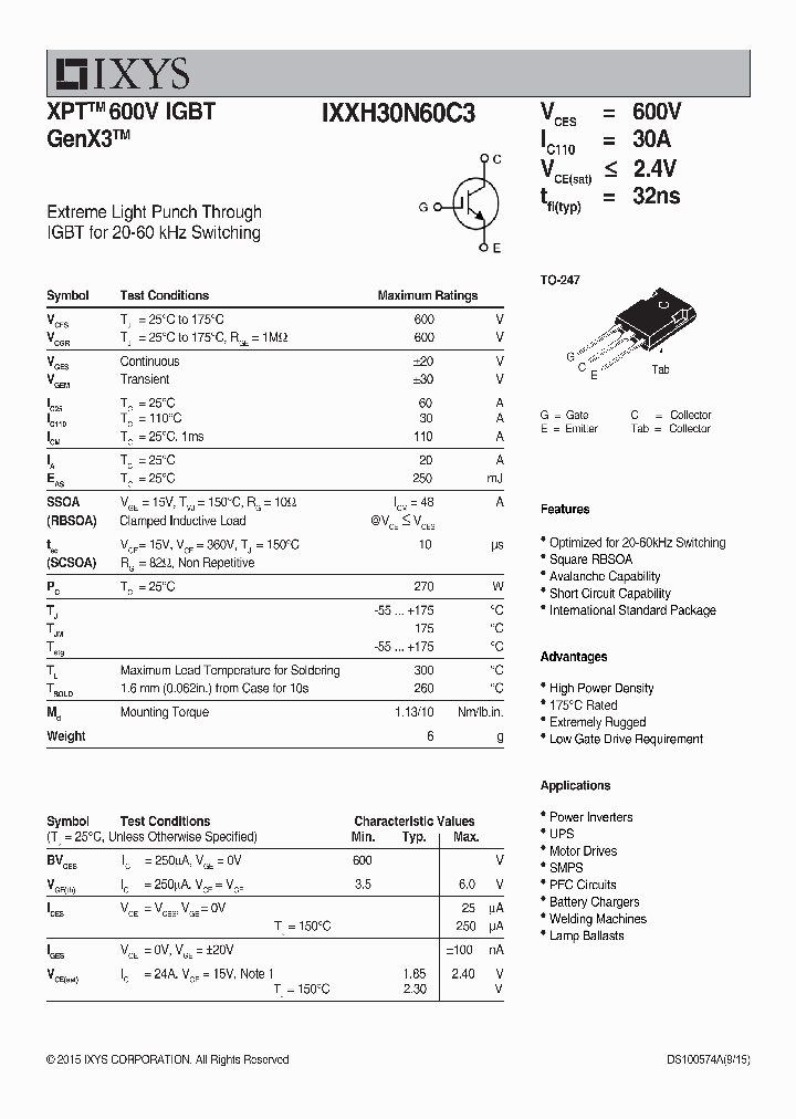 IXXH30N60C3_8533813.PDF Datasheet