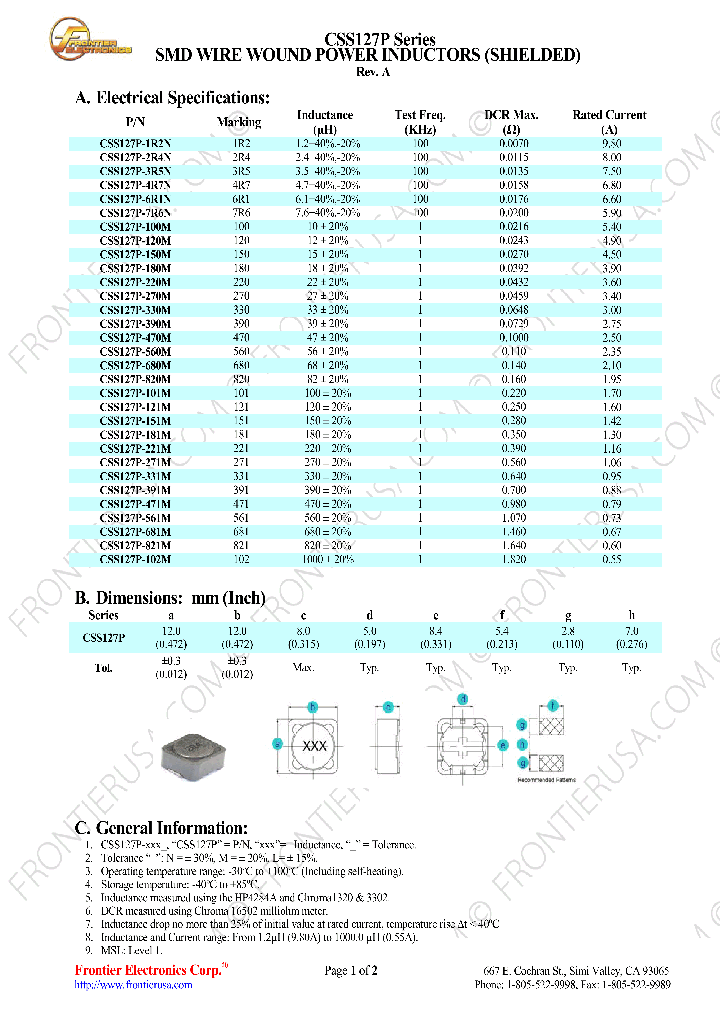 CSS127P-471M_8536081.PDF Datasheet