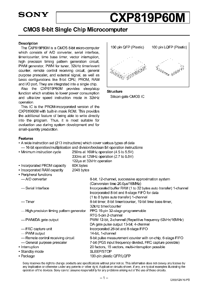 CXP819P60M_8536900.PDF Datasheet