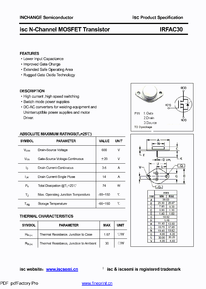 IRFAC30_8548623.PDF Datasheet