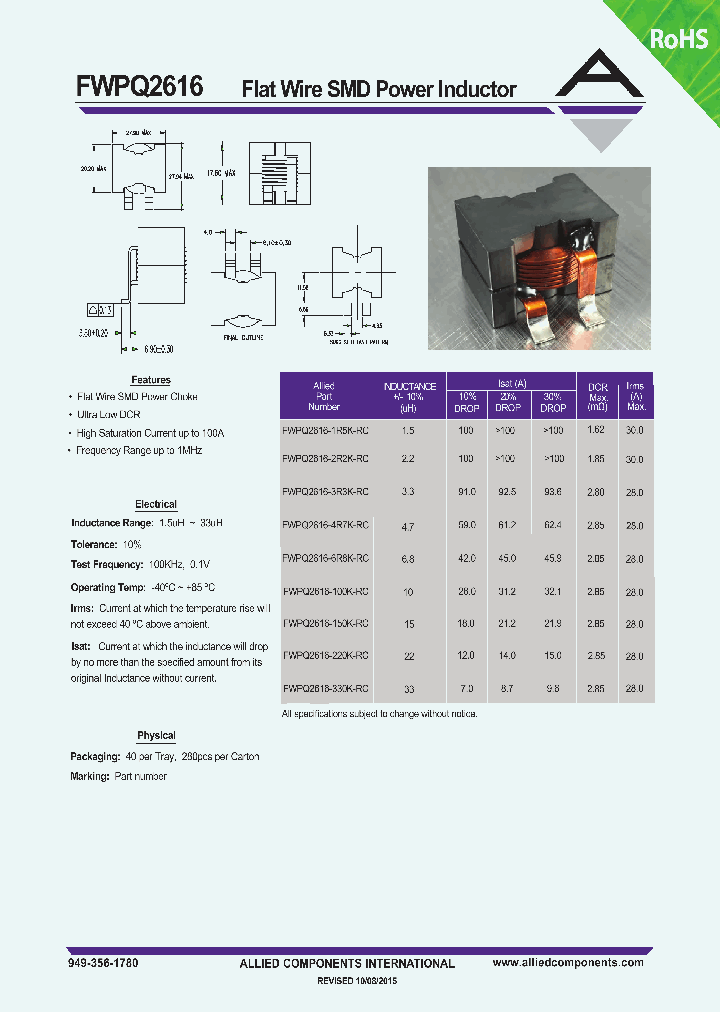 FWPQ2616-150K-RC_8559767.PDF Datasheet