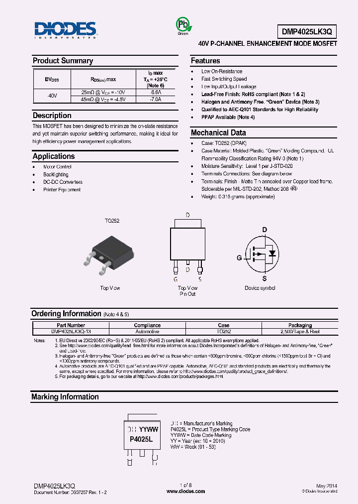 DMP4025LK3Q_8581438.PDF Datasheet