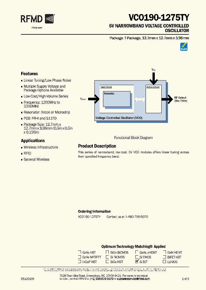 VCO190-1275TY_8588587.PDF Datasheet