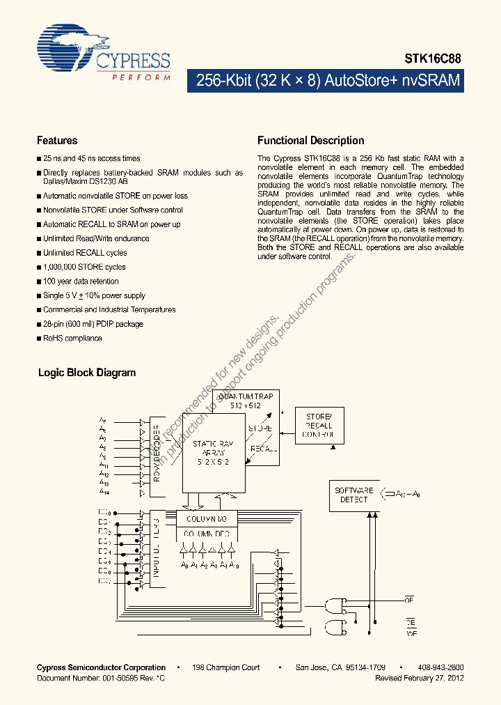 STK16C88-WF45I_8589267.PDF Datasheet