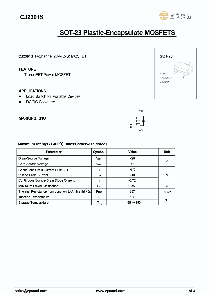 CJ2301S_8615617.PDF Datasheet