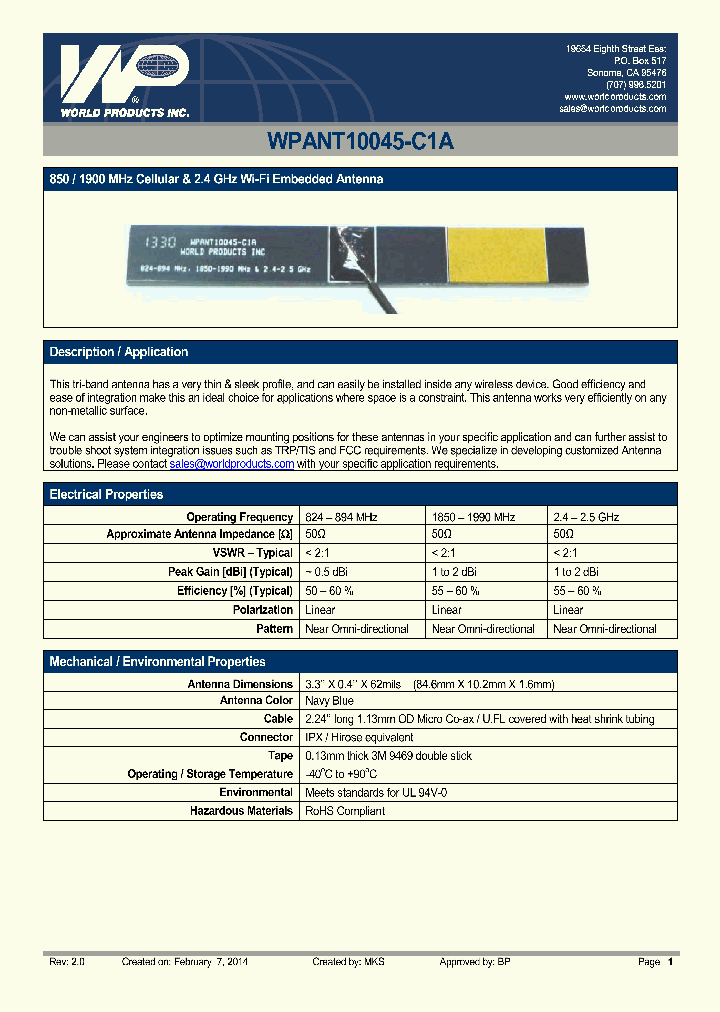 WPANT10045-C1A_8617951.PDF Datasheet