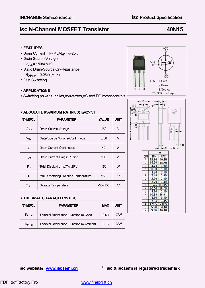 40N15_8622585.PDF Datasheet