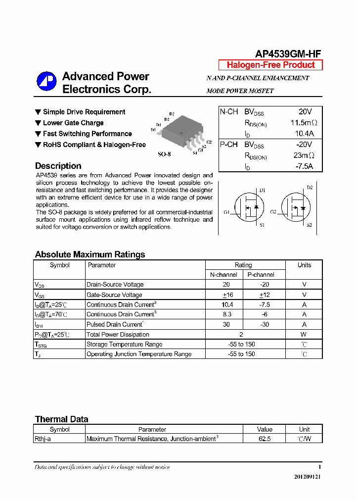 AP4539GM-HF_8623030.PDF Datasheet