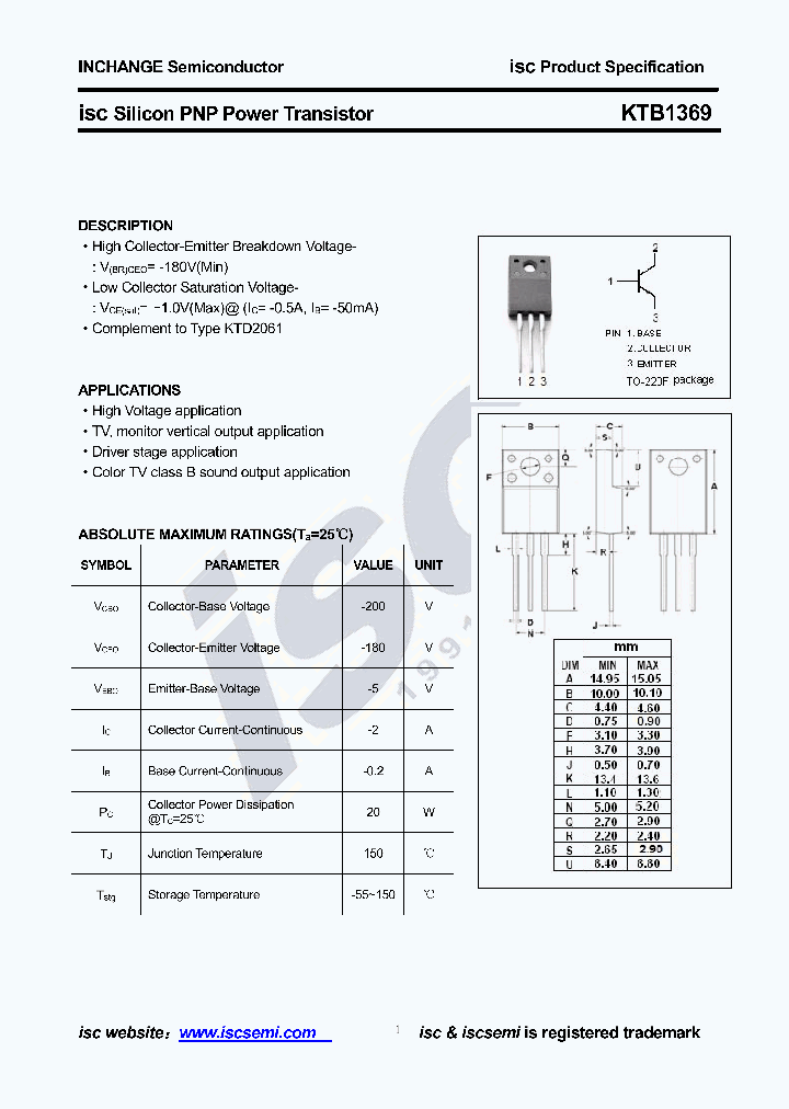 KTB1369_8623625.PDF Datasheet