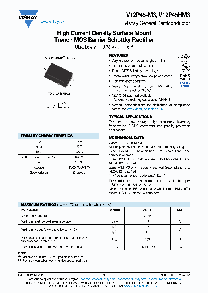 V12P45-M3-15_8648205.PDF Datasheet