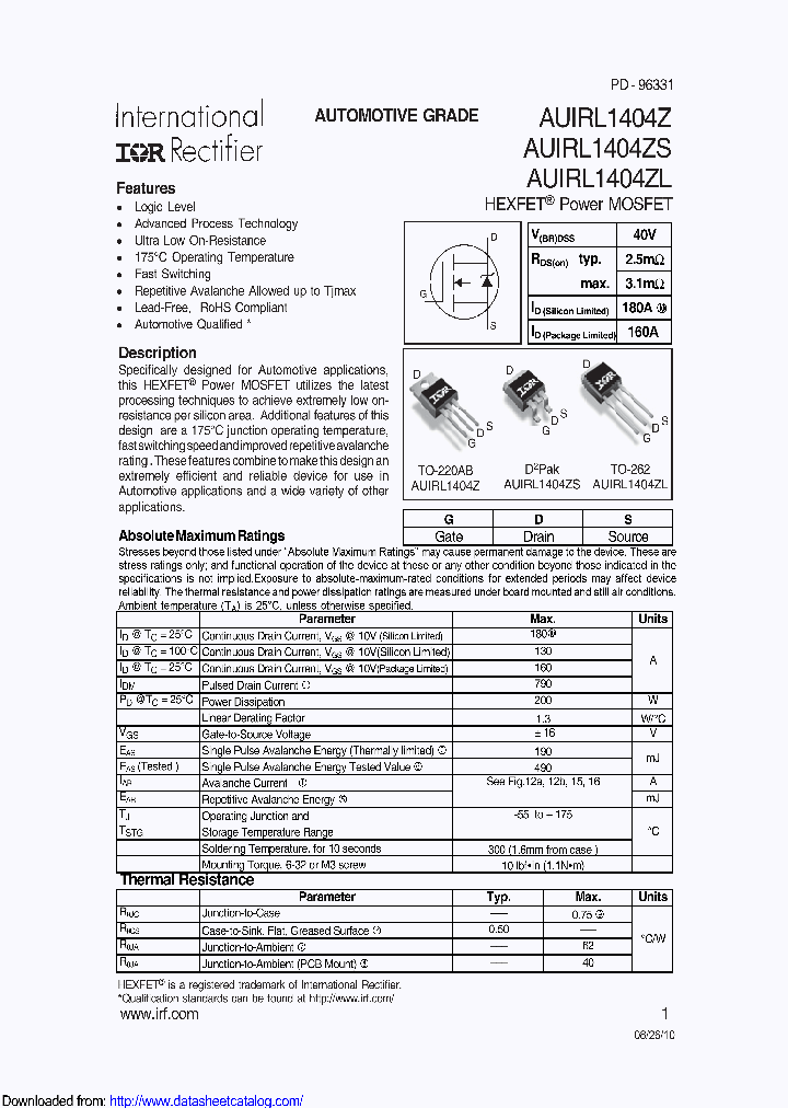 AUIRL1404ZL_8686553.PDF Datasheet