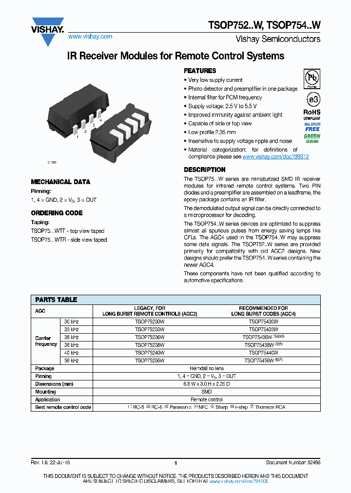 TSOP75233W_8699111.PDF Datasheet