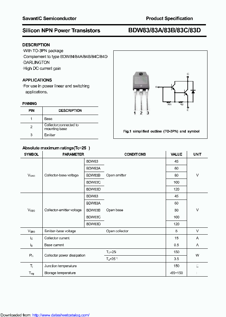 BDW83D_8701362.PDF Datasheet