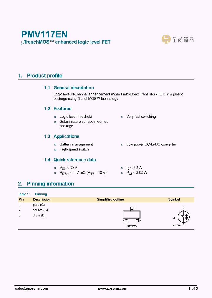 PMV117EN_8707471.PDF Datasheet