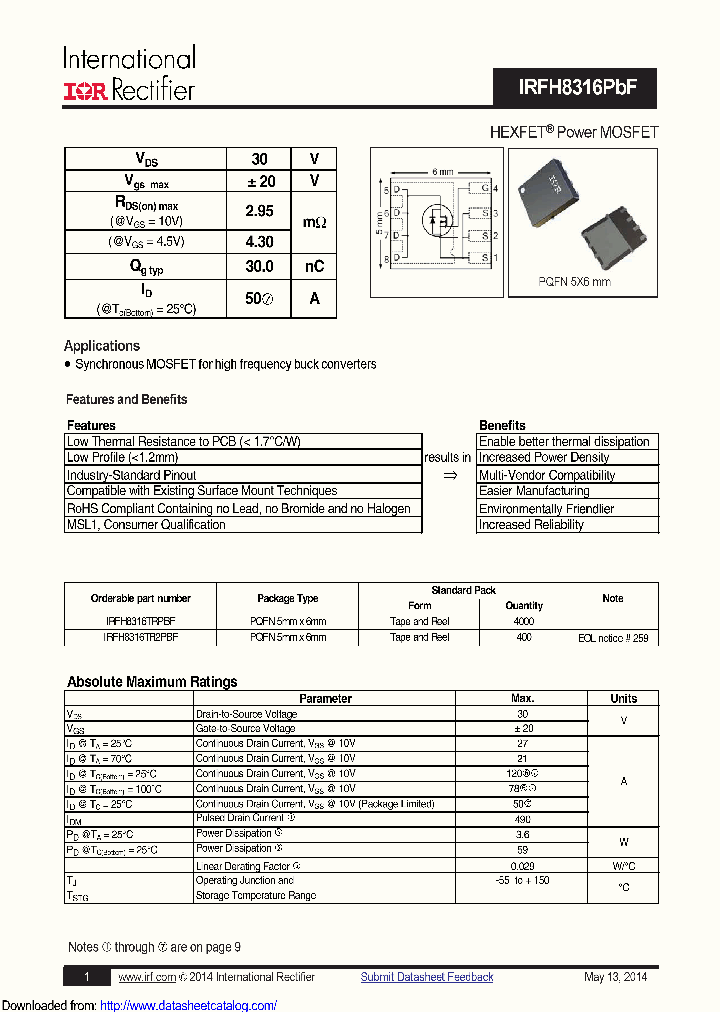 IRFH8316TR2PBF_8710046.PDF Datasheet