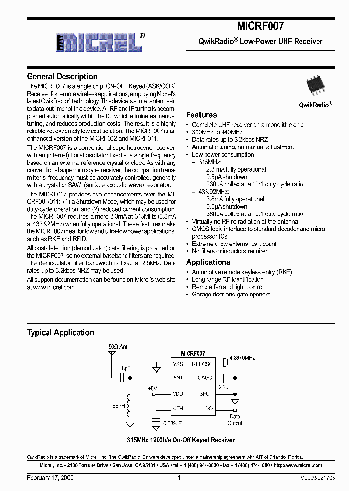 MICRF007BM_8710510.PDF Datasheet