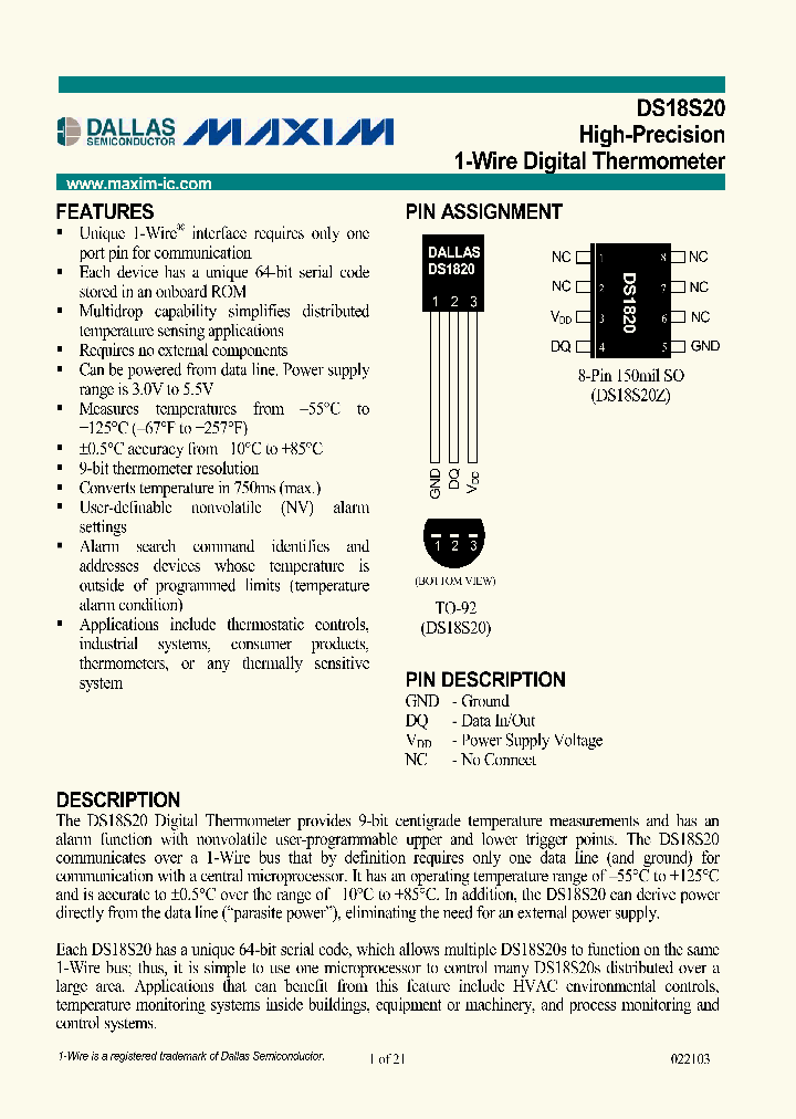 DS18S20_8710475.PDF Datasheet