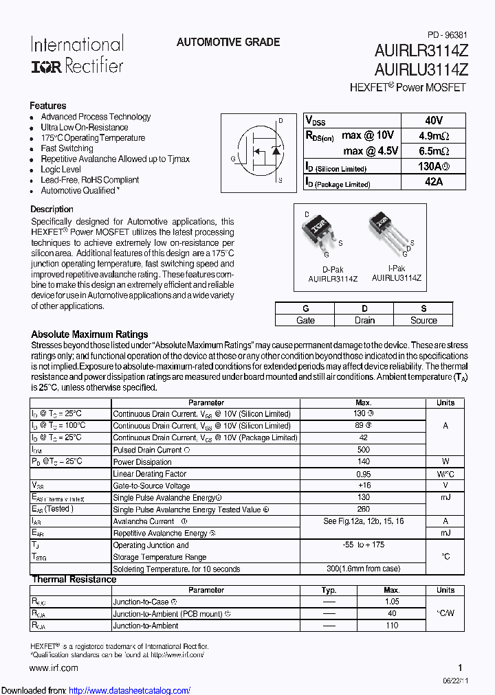 AUIRLR3114Z_8749302.PDF Datasheet