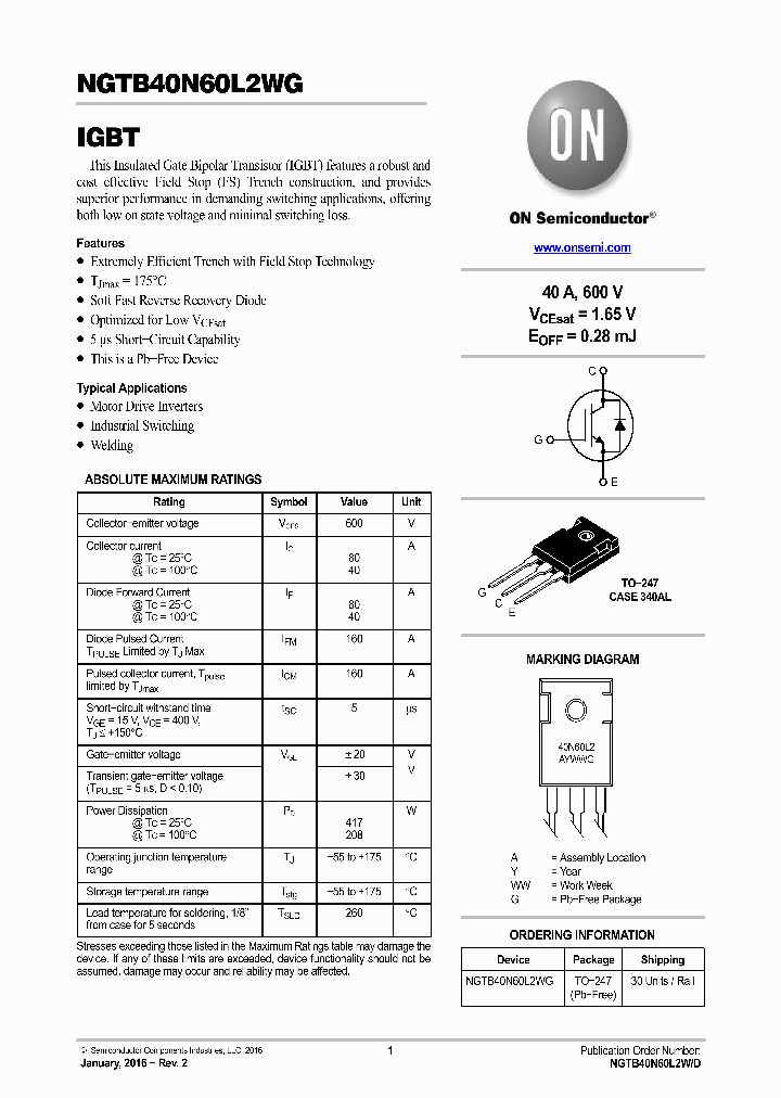 NGTB40N60L2WG_8755055.PDF Datasheet