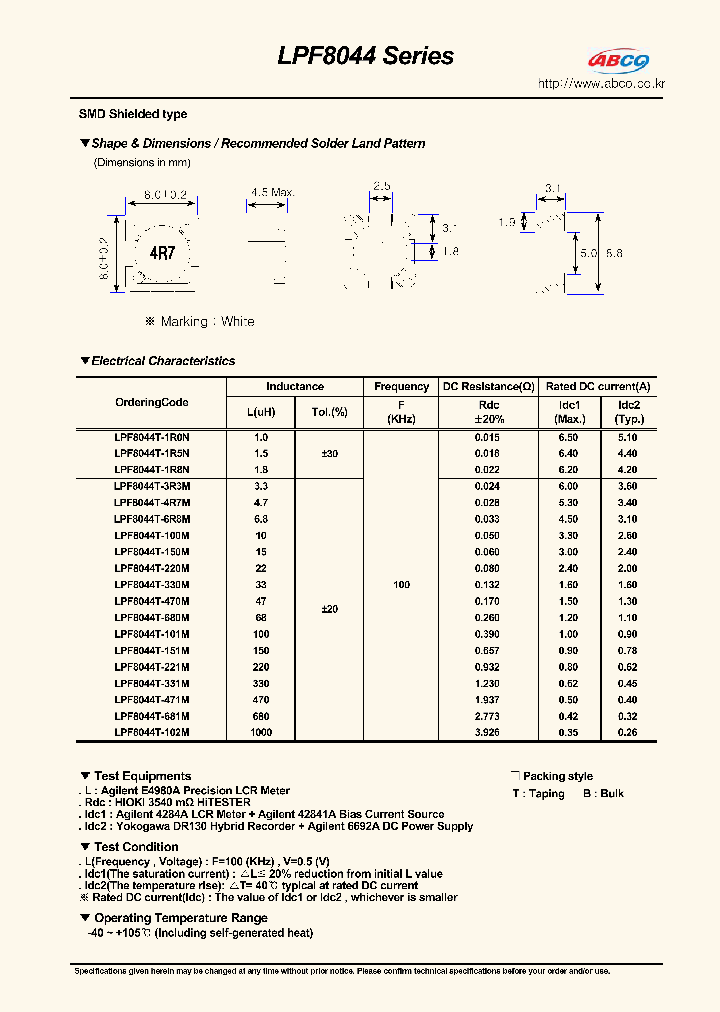 LPF8044T-101M_8803366.PDF Datasheet
