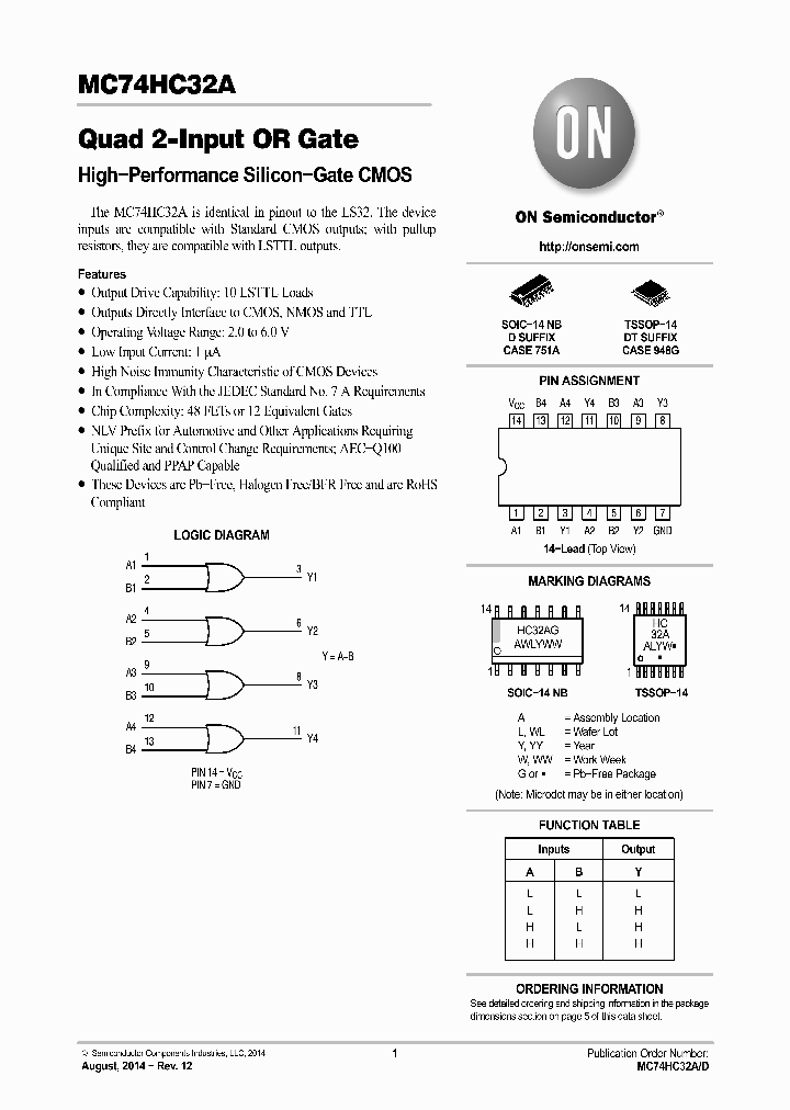 MC74HC32ADG_8823903.PDF Datasheet