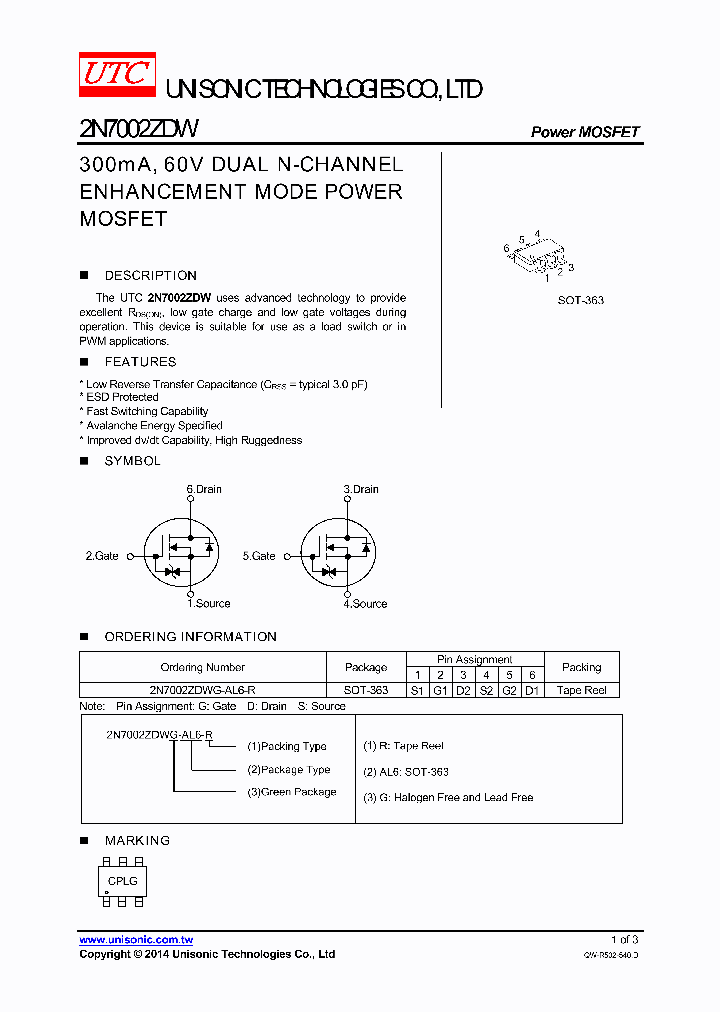 2N7002ZDWG-AL6-R_8829552.PDF Datasheet