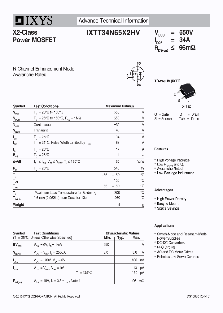 IXTT34N65X2HV_8831131.PDF Datasheet