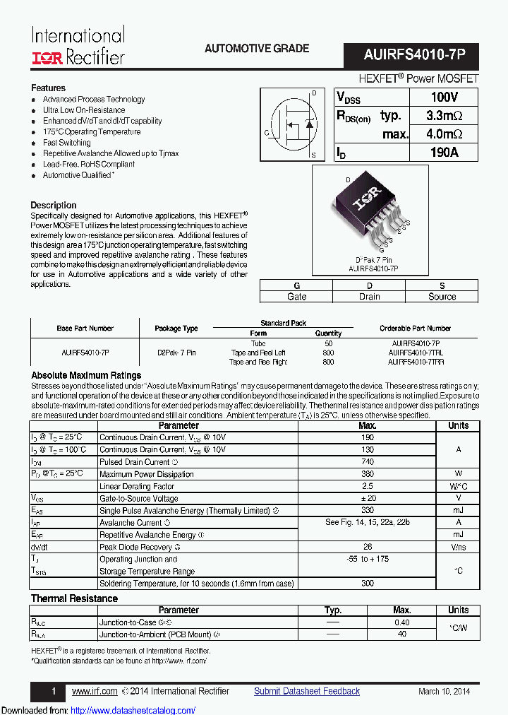 AUIRFS4010-7TRL_8839178.PDF Datasheet