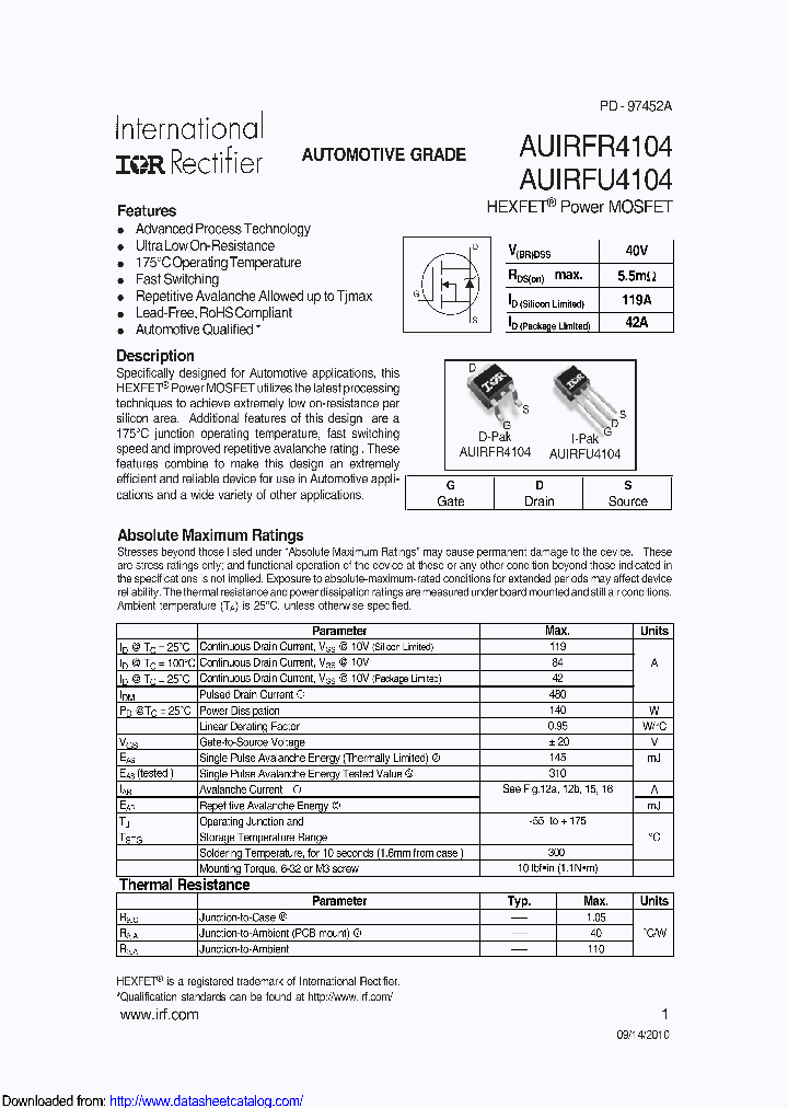AUIRFR4104TRR_8835545.PDF Datasheet