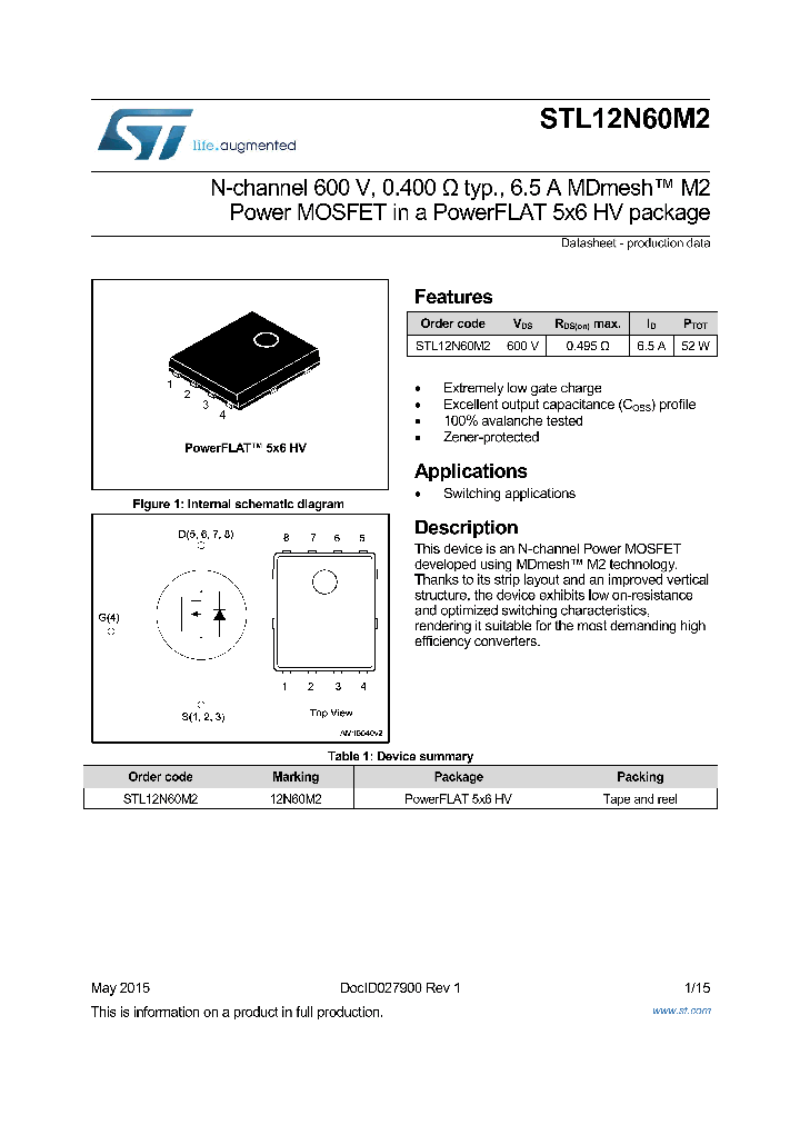 STL12N60M2_8834640.PDF Datasheet