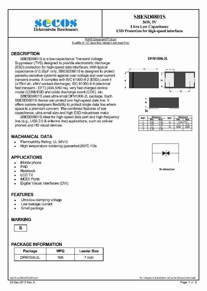 SBESD0801S_8833105.PDF Datasheet