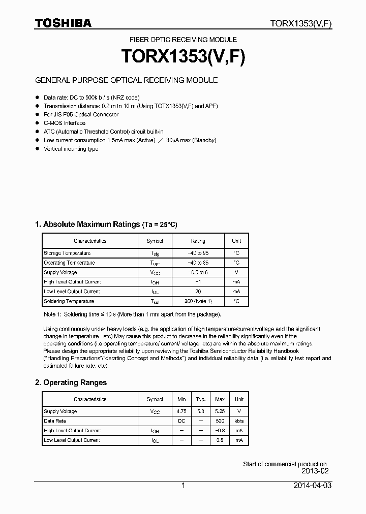 TORX1353VF_8847283.PDF Datasheet