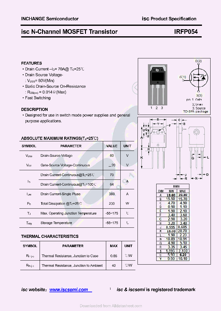 IRFP054_8849547.PDF Datasheet