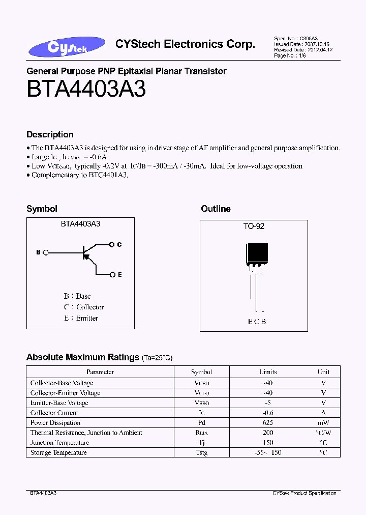 BTA4403A3_8849776.PDF Datasheet