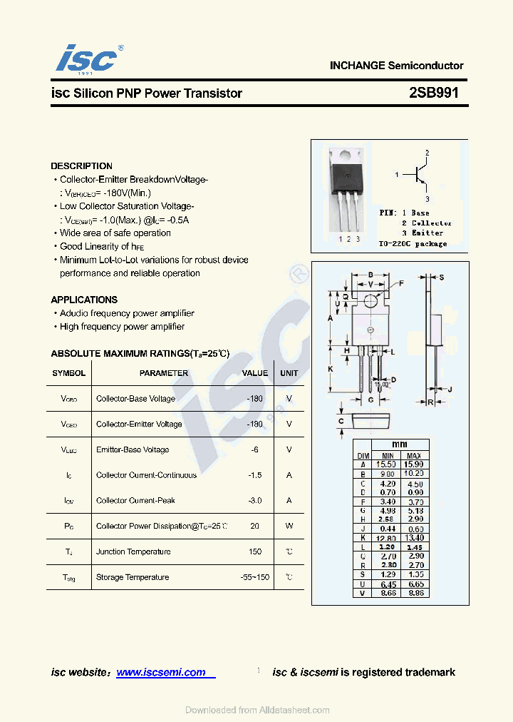 2SB991_8853815.PDF Datasheet