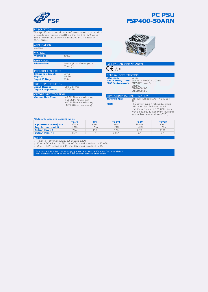 FSP400-50ARN-15_8866707.PDF Datasheet