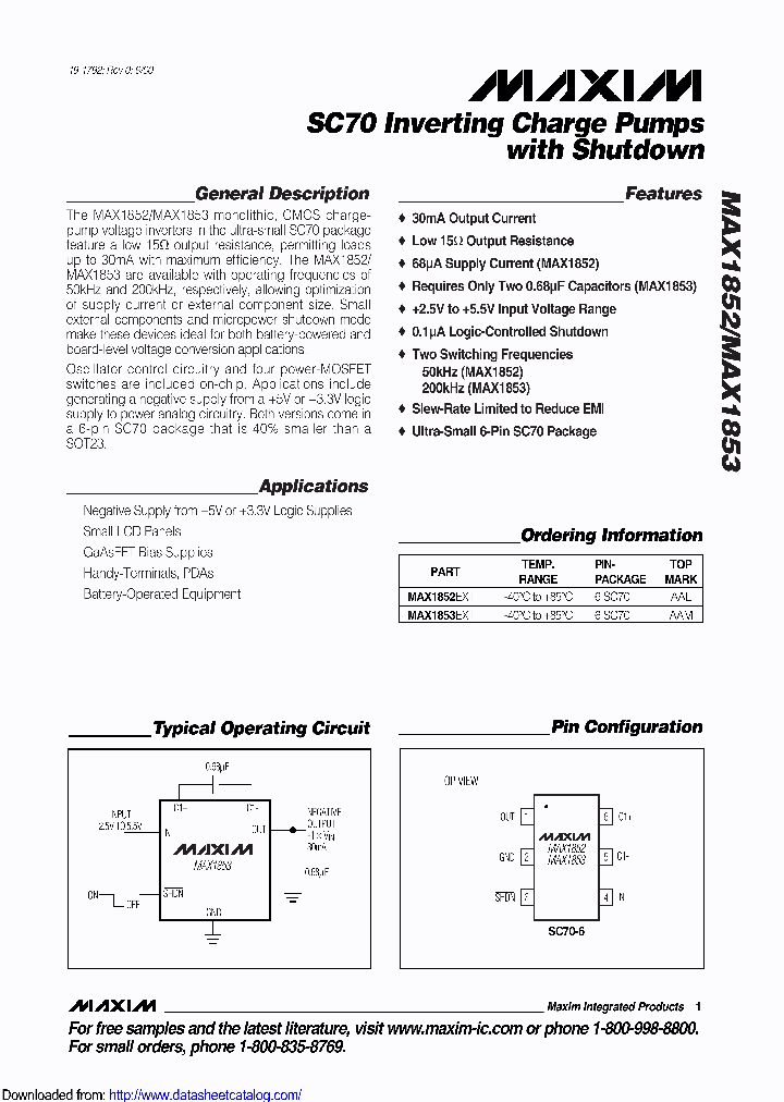 MAX1852EXTT_8869561.PDF Datasheet