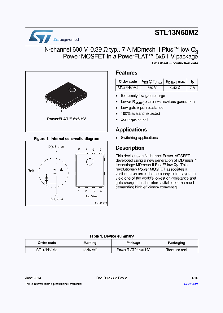 STL13N60M2_8873395.PDF Datasheet