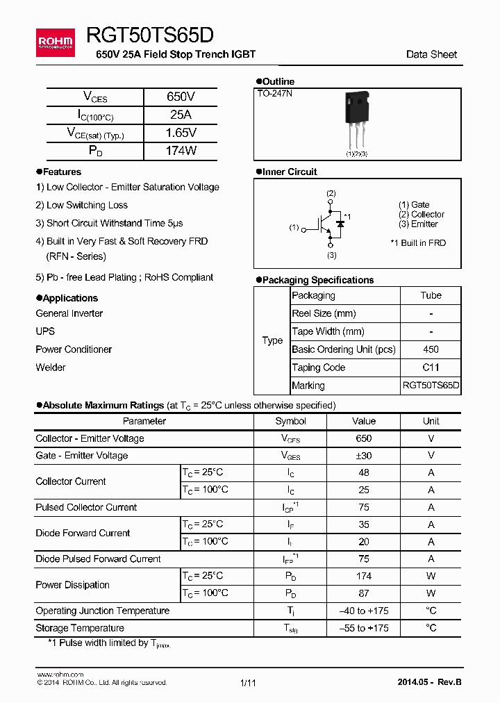 RGT50TS65D_8874249.PDF Datasheet