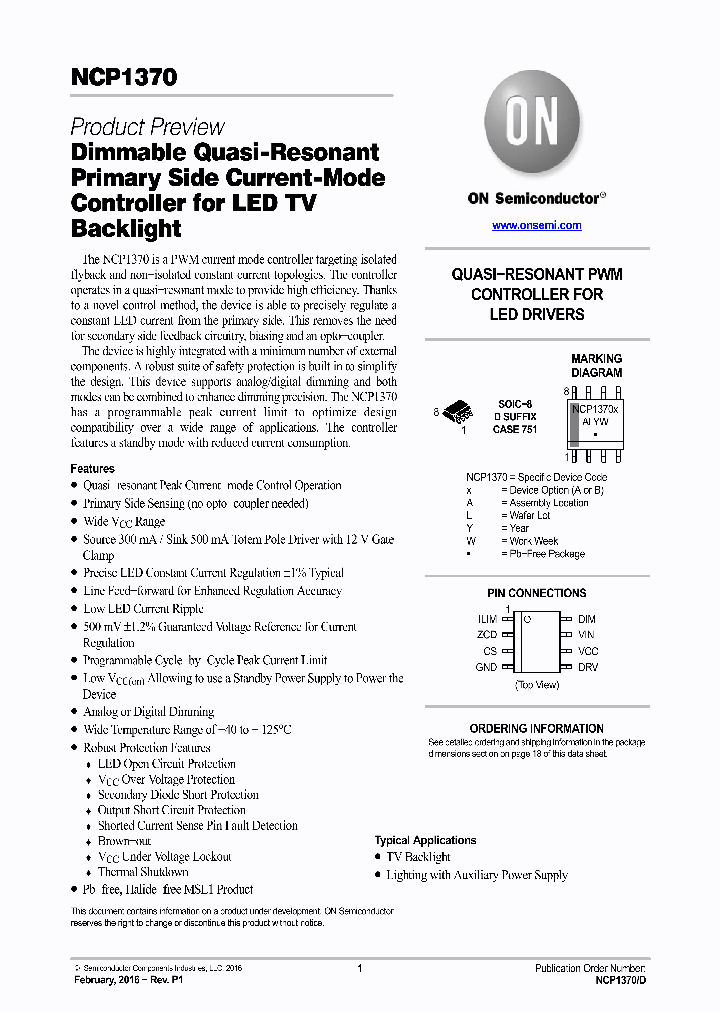 NCP1370BDR2G_8876447.PDF Datasheet