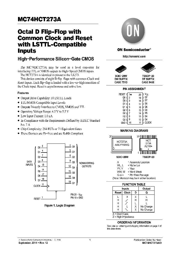 MC74HCT273ADWR2G_8880460.PDF Datasheet