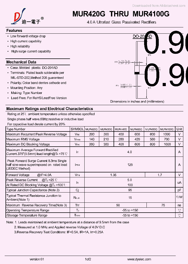 MUR460G_8883298.PDF Datasheet