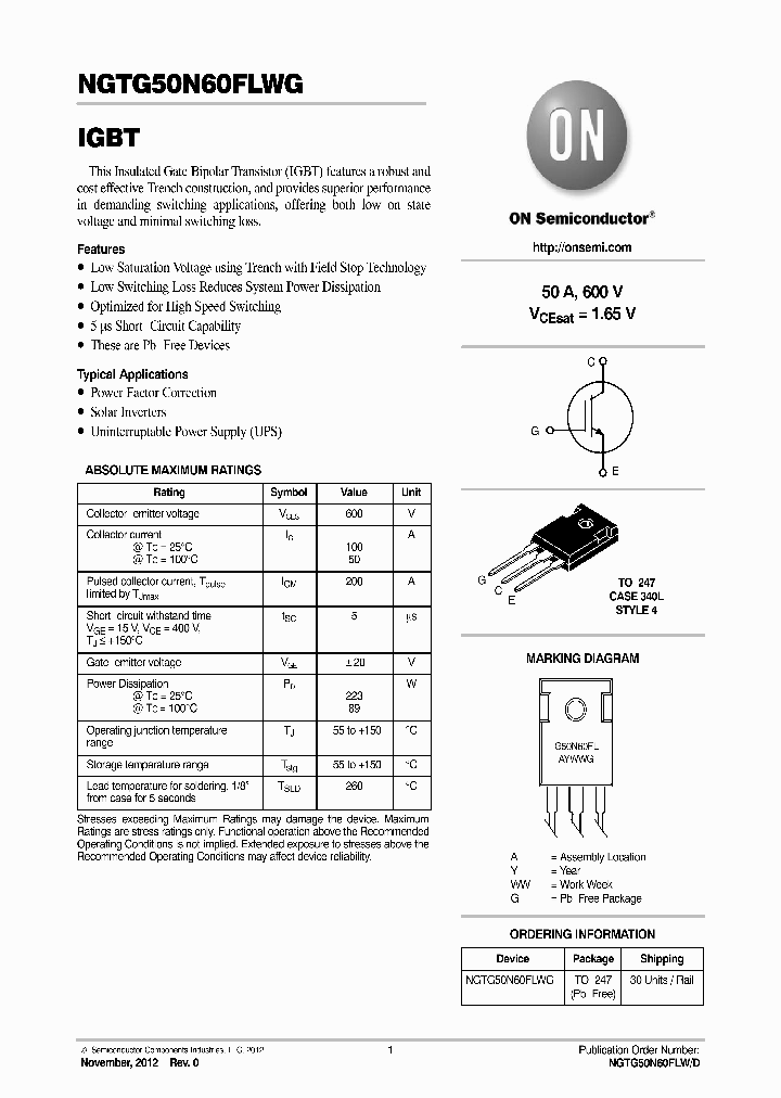 NGTG50N60FLW_8884653.PDF Datasheet
