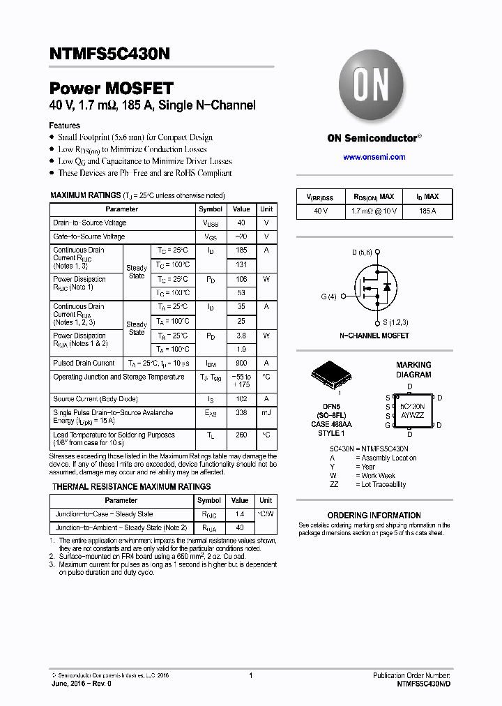 NTMFS5C430N_8889142.PDF Datasheet