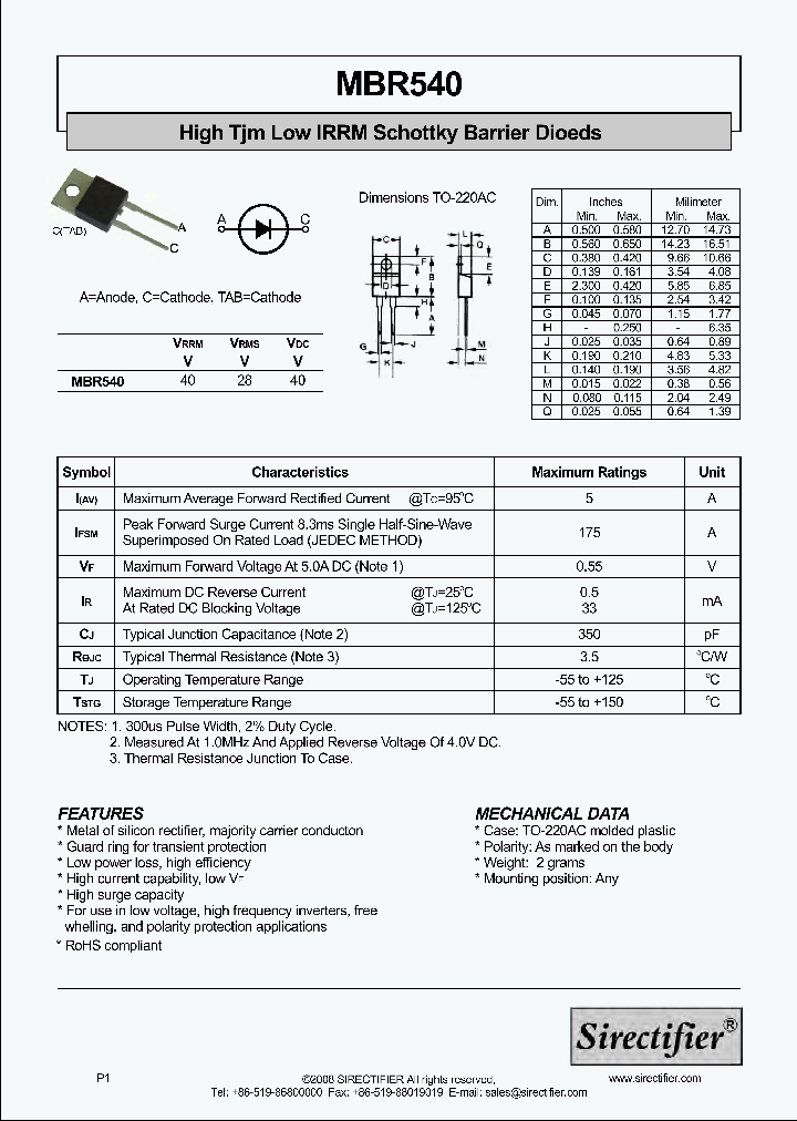 MBR540_8889487.PDF Datasheet