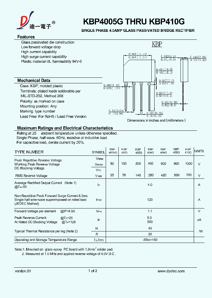 KBP410G_8899599.PDF Datasheet