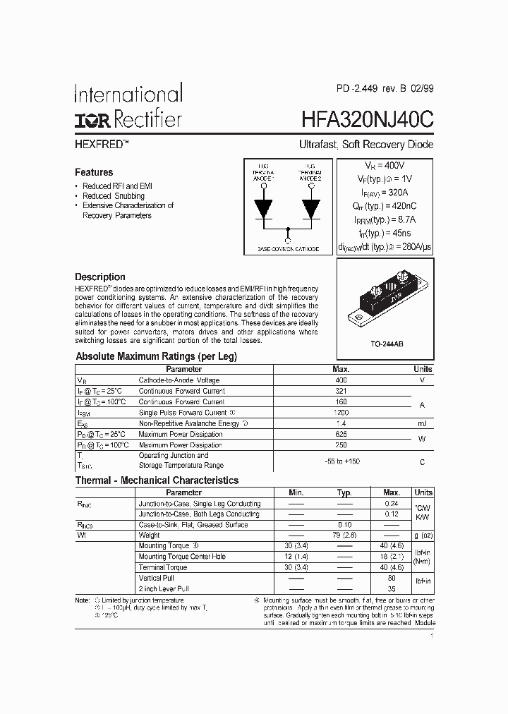 HFA320NJ40C_8901594.PDF Datasheet