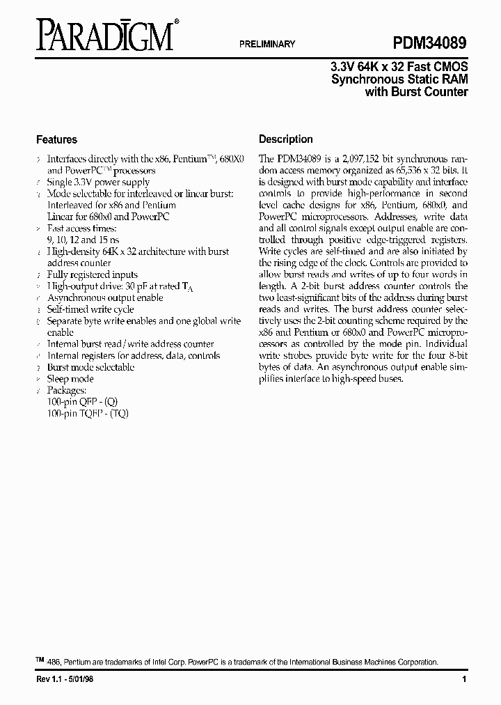 PDM34089SA10QTY_8903322.PDF Datasheet