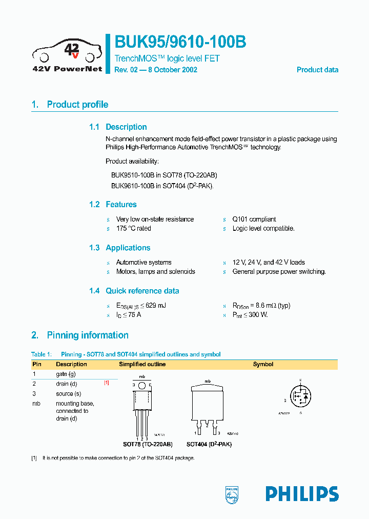 BUK9510-100B_8909227.PDF Datasheet